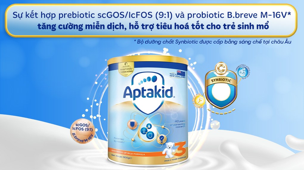 Sữa bột Aptakid Growing Up Milk Formula số 3 900g (từ 2 tuổi)