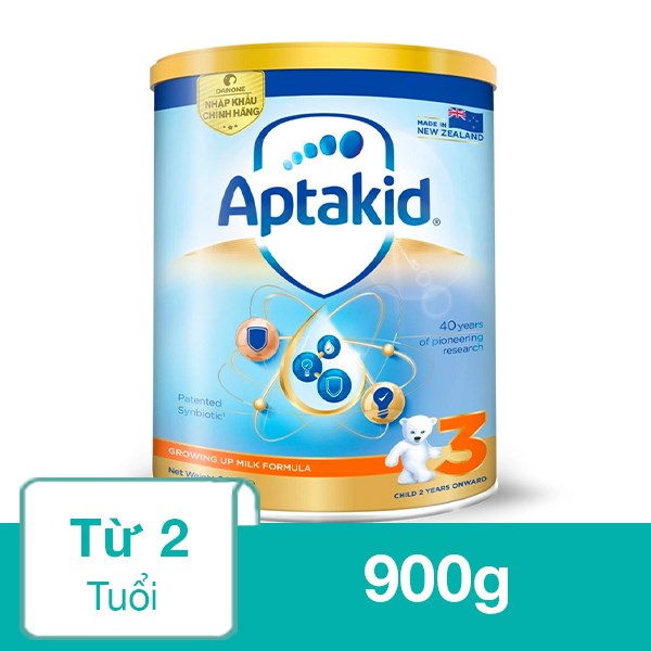 Sữa bột Aptakid Growing Up Milk Formula số 3 900g (từ 2 tuổi)