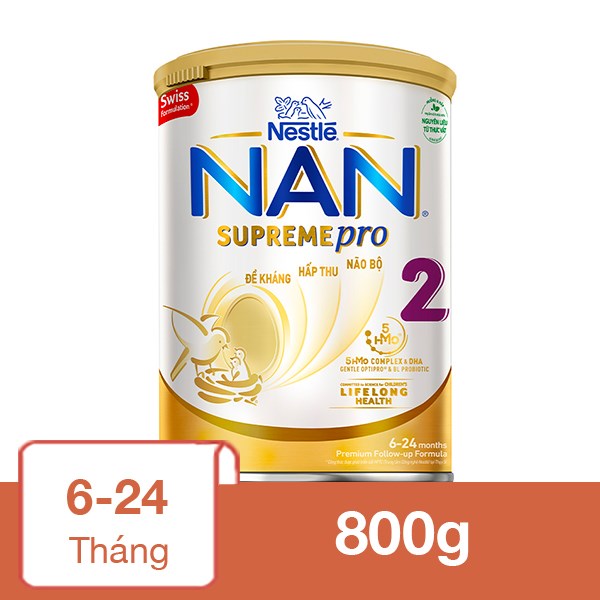 Sữa bột NAN Supremepro số 2 800g (6 – 24 tháng) dành cho trẻ dị ứng đạm sữa bò