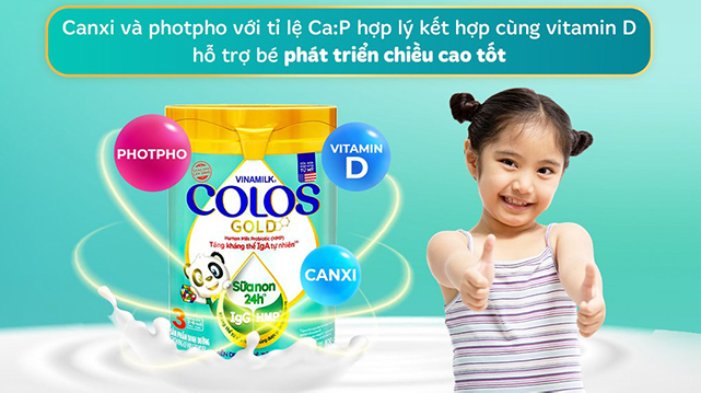 Phát triển chiều cao - Sữa bột Vinamilk ColosGold số 3 800g (2 - 6 tuổi)