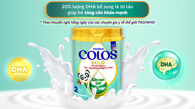 Sở hữu 20% lượng DHA tự nhiên, có nguồn gốc từ tảo giúp bé tăng cân khỏe mạnh