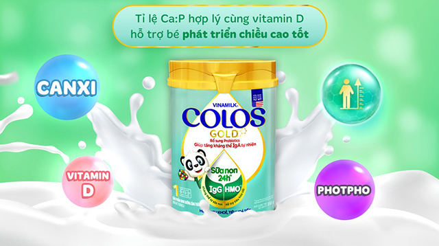 Chiều cao - Sữa bột Vinamilk ColosGold số 1 350g (0 - 12 tháng)