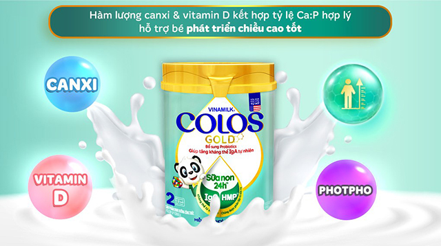 Chiều cao - Sữa bột Vinamilk ColosGold số 2 350g (12 - 24 tháng)