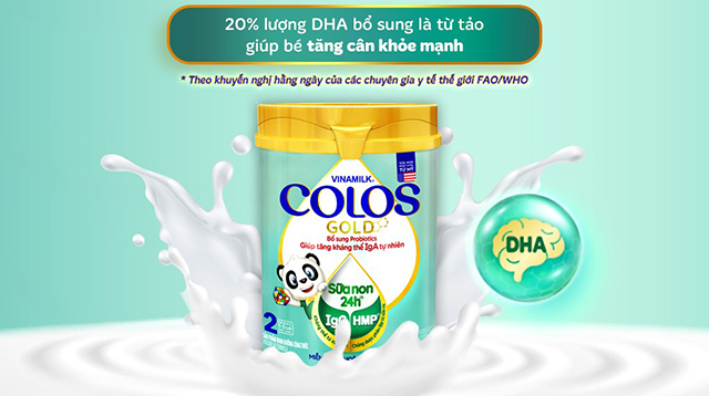 Trí não - Sữa bột Vinamilk ColosGold số 2 350g (12 - 24 tháng)