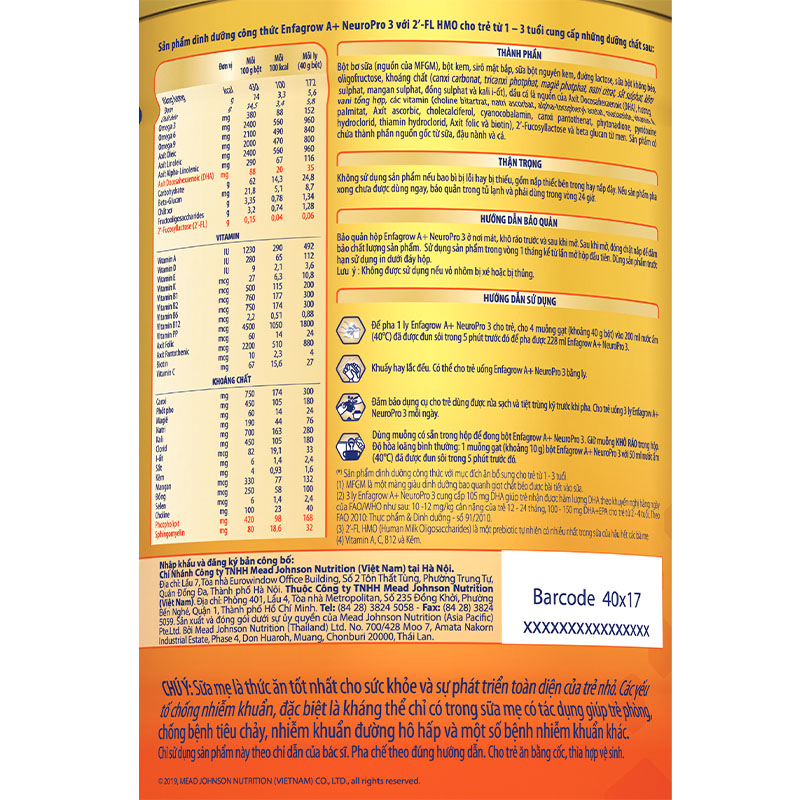 Sữa bột Enfagrow A+ Neuropro số 3 400g (1 - 3 tuổi) 14