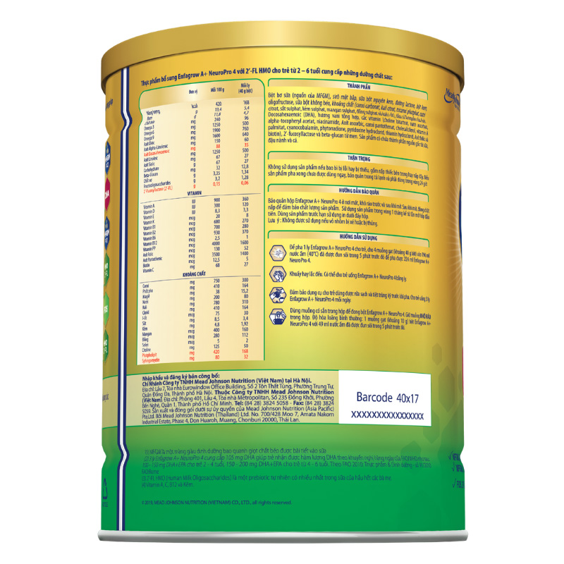 Sữa bột Enfagrow A+ Neuropro số 4 vị nhạt dễ uống 1.7 kg (2 - 6 tuổi) 8