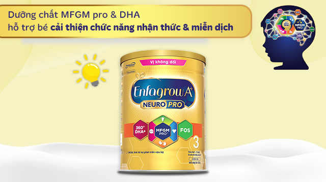 Sữa bột Enfagrow A+ Neuropro số 3 830g (1 - 3 tuổi) - Nhận thức