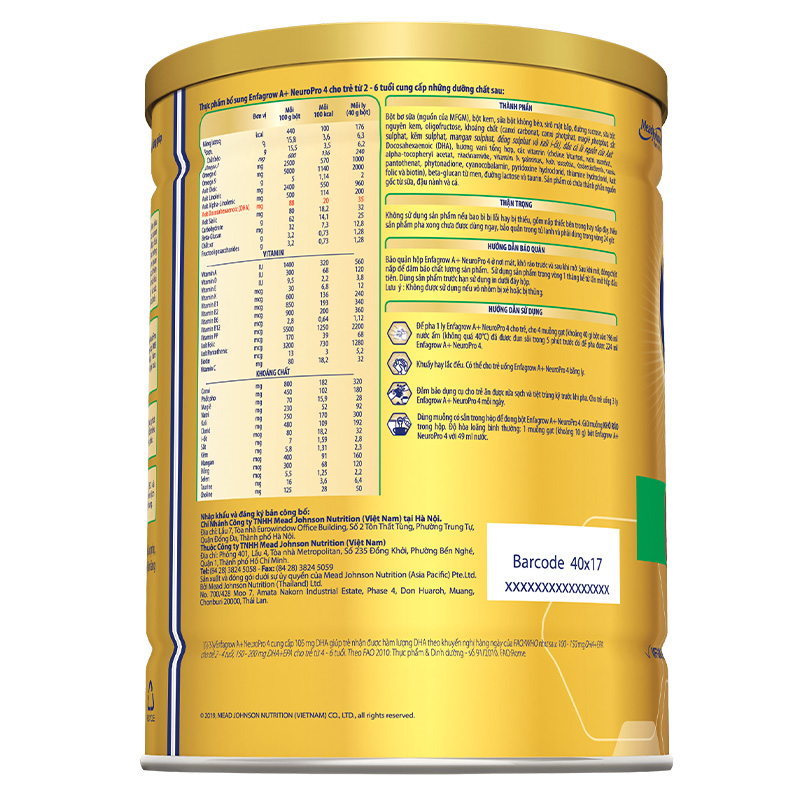 Sữa bột Enfagrow A+ Neuropro số 4 vị không đổi 830g (2 - 6 tuổi) 3