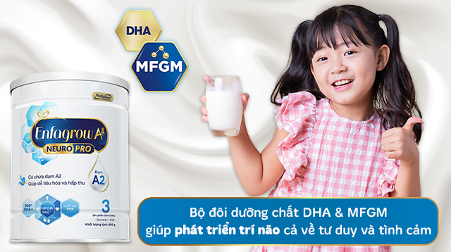 Phát triển trí não - Sữa bột Enfagrow A2 Neuropro số 3 800g (1 - 6 tuổi)