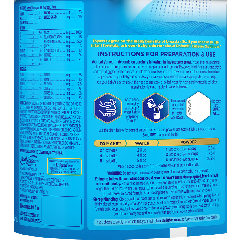 Sữa bột Enfamil Enspire Infant Formula 850g (0 - 12 tháng) 10