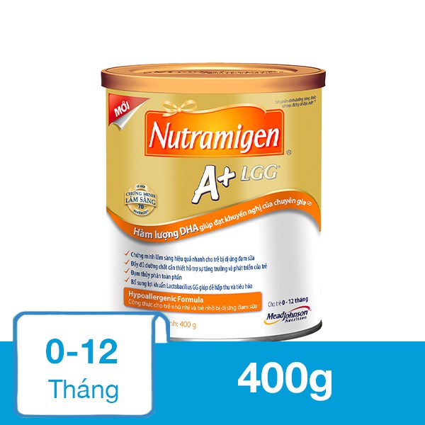 Sữa bột Enfa Nutramigen A+ LGG 400g (0 – 12 tháng) dành cho trẻ dị ứng đạm sữa bò