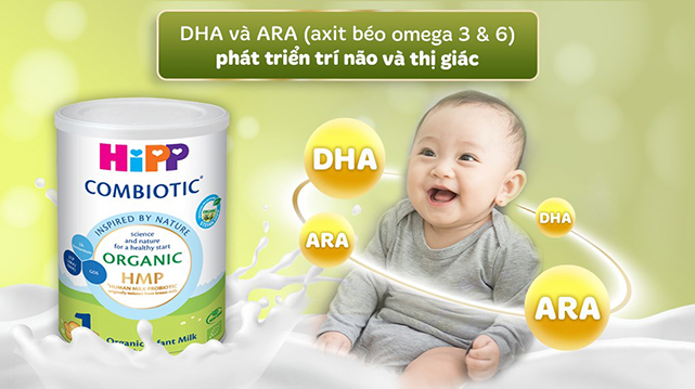 Phát triển trí não - Sữa bột HiPP Organic Combiotic số 1 350g (0 - 6 tháng) Phát triển trí não - Sữa bột HiPP Organic Combiotic số 1 350g (0 - 6 tháng)