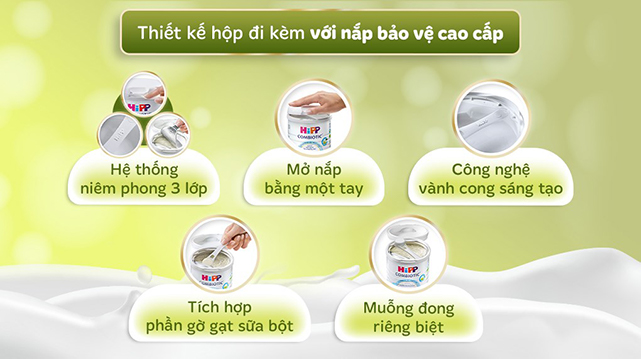 Thiết kế - Sữa bột HiPP Organic Combiotic số 1 350g (0 - 6 tháng) Thiết kế - Sữa bột HiPP Organic Combiotic số 1 350g (0 - 6 tháng)