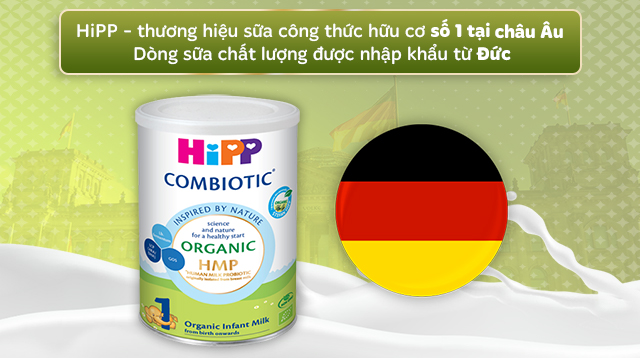 Sữa bột HiPP Organic Combiotic số 1 350g (0 - 6 tháng) - Nơi sản xuất Sữa bột HiPP Organic Combiotic số 1 350g (0 - 6 tháng) - Nơi sản xuất