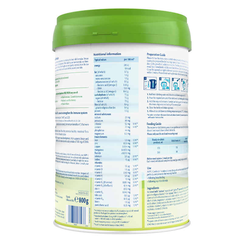 Sữa bột HiPP Organic Combiotic số 2 350g (6 - 12 tháng) 6