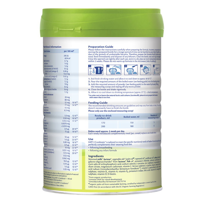 Sữa bột HiPP Organic Combiotic số 2 350g (6 - 12 tháng) 7