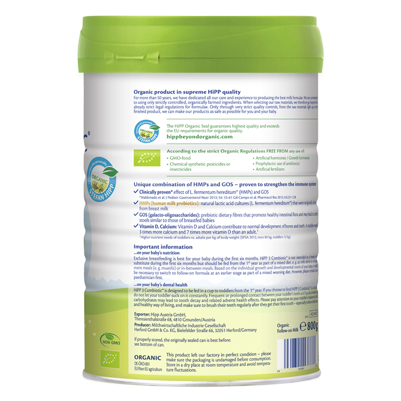 Sữa bột HiPP Organic Combiotic số 3 800g (1 - 3 tuổi) 3