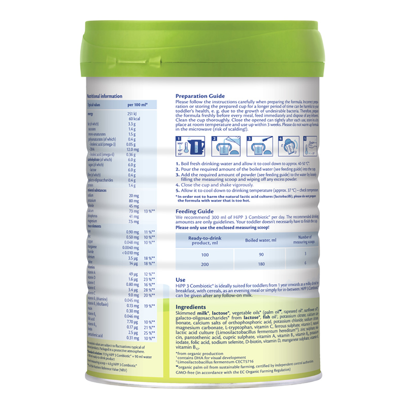 Sữa bột HiPP Organic Combiotic số 3 800g (1 - 3 tuổi) 5