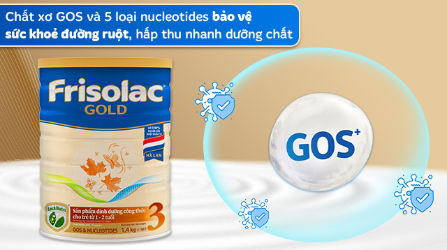 Hấp thu nhanh dưỡng chất - Sữa bột Friso Gold số 3 hương vani 1.4 kg (1 - 2 tuổi)