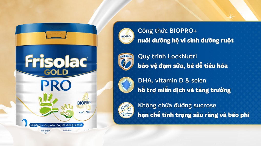 Sữa Frisolac Gold Pro 2 800g (6-12 tháng) bé dễ tiêu hóa - AVAKids.com