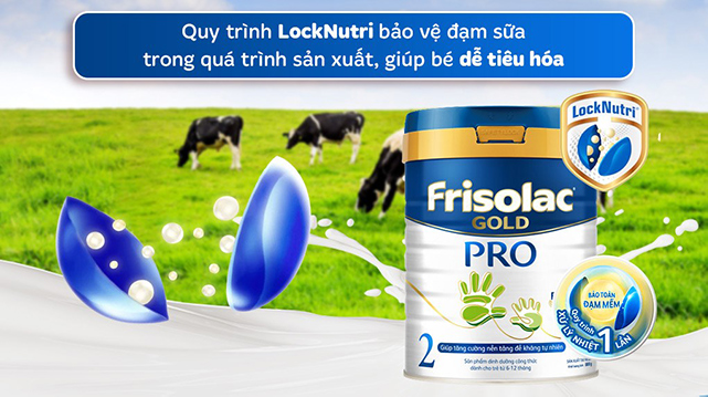 Quy trinh Lock Nutri - Sữa bột Friso Gold pro số 2 800g (6 - 12 tháng)