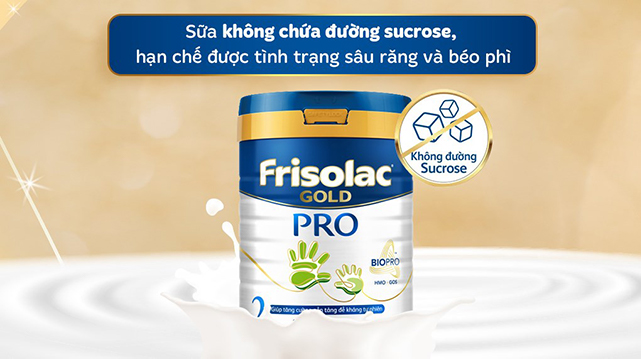 Không đường sucrose - Sữa bột Friso Gold pro số 2 800g (6 - 12 tháng)