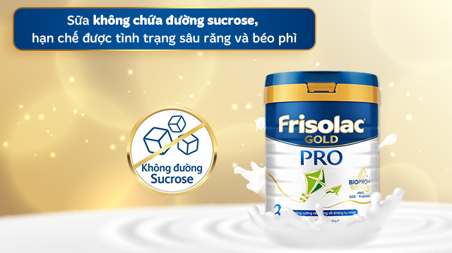 Không đường sucrose - Sữa bột Friso Gold Pro số 3 800g (1 - 3 tuổi)