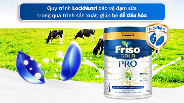 Sữa bột Friso Gold pro số 4 800g (3 - 6 tuổi) - Quy trình LockNutri