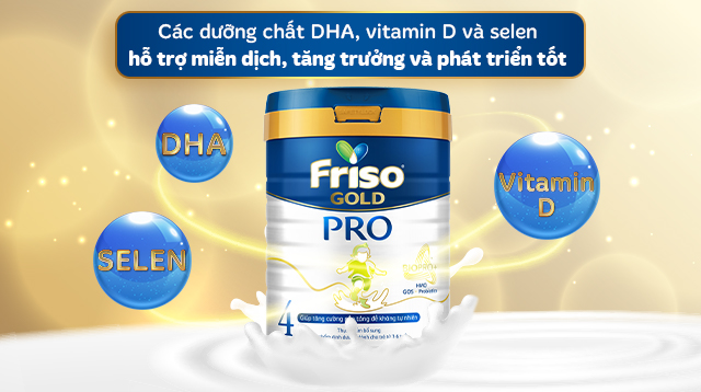 Sữa bột Friso Gold pro số 4 800g (3 - 6 tuổi) - Hỗ trợ miễn dịch