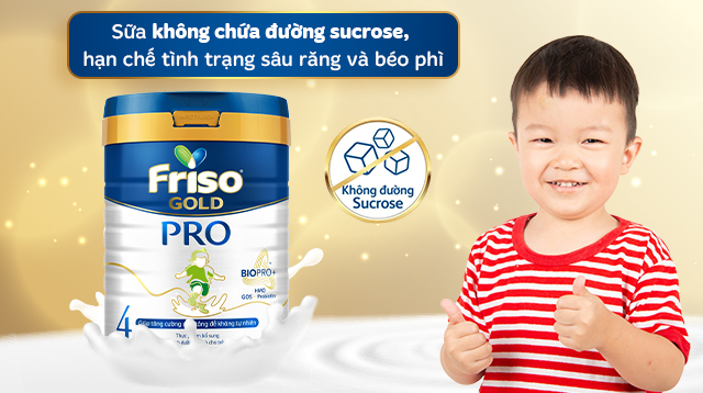 Sữa bột Friso Gold pro số 4 800g (3 - 6 tuổi) - Không đường sucrose