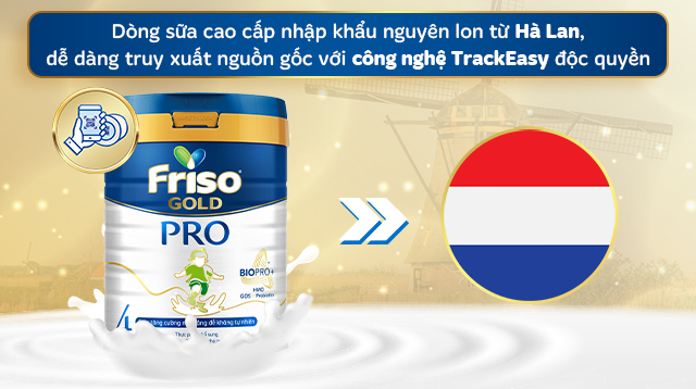 Sữa bột Friso Gold pro số 4 800g (3 - 6 tuổi) - Sản xuất tại Hà Lan