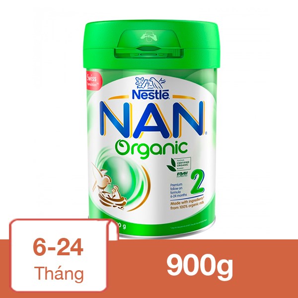 Sữa bột NAN Organic số 2 900g (6 – 24 tháng)