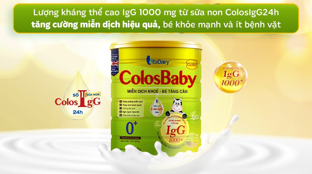 Sữa bột ColosBaby Gold 0+ (sữa non) hương vani 800g (0 - 12 tháng)