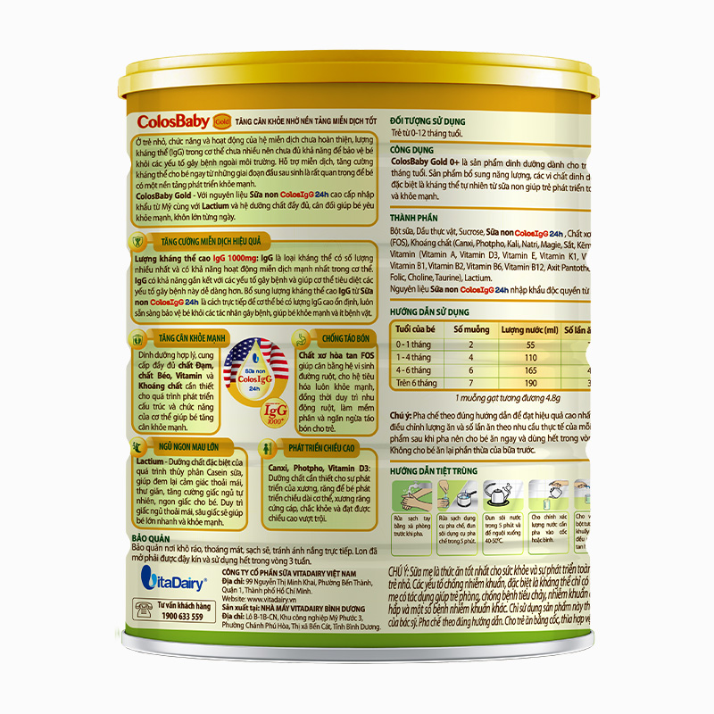Sữa bột ColosBaby Gold 0+ (sữa non) hương vani 800g (0 - 12 tháng) 3