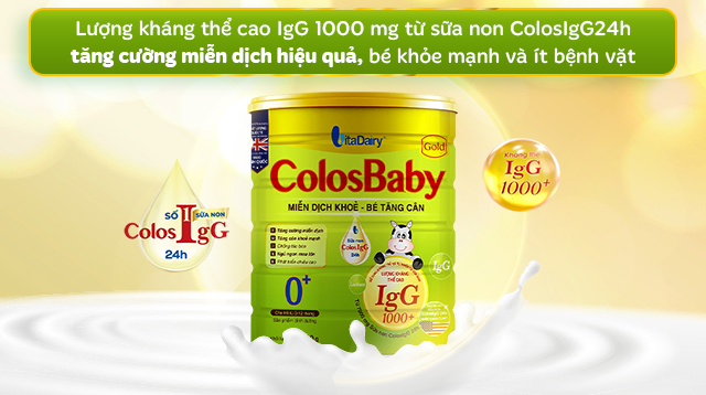 Sữa bột ColosBaby Gold 0+ (sữa non) hương vani 800g (0 - 12 tháng) - Miễn dịch