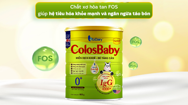 Sữa bột ColosBaby Gold 0+ (sữa non) hương vani 800g (0 - 12 tháng) - Tiêu hóa