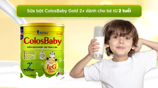 Sữa bột ColosBaby Gold 2+ (sữa non) hương vani 800g (từ 2 tuổi) - Độ tuổi