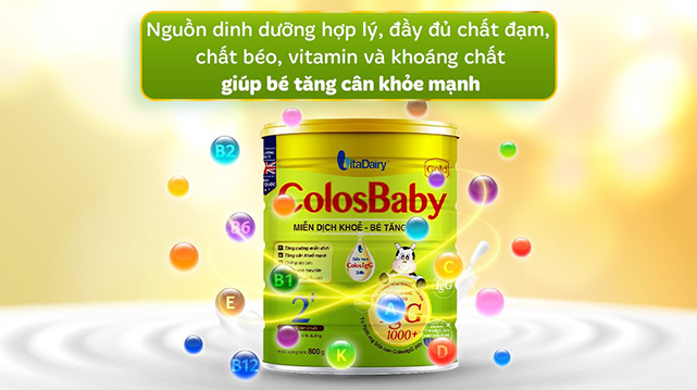 Hỗ trợ tăng cân - Sữa bột ColosBaby Gold 2+ (sữa non) hương vani 800g (từ 2 tuổi)