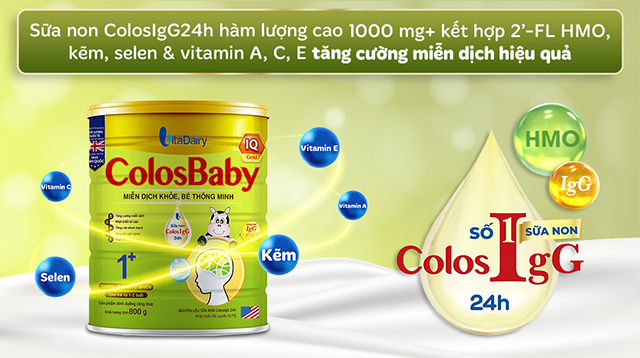 Sữa non ColosIgG24h kết hợp với 2'-FL HMO giúp tăng cường hệ miễn dịch ở trẻ