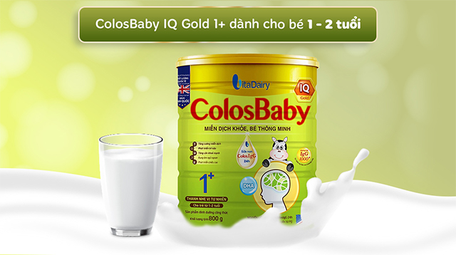 Sữa bột ColosBaby IQ Gold 1+ được điều chế với hàm lượng phù hợp cho trẻ 1 - 2 tuổi