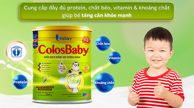 Miễn dịch - Sữa bột ColosBaby IQ Gold 2+ (sữa non) hương vani 800g (từ 2 tuổi)