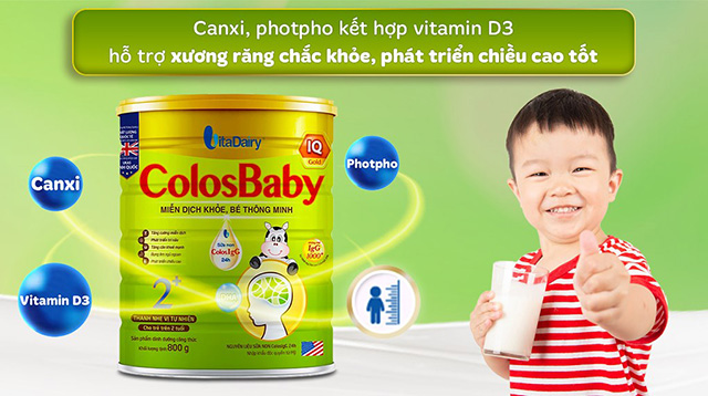 Chiều cao - Sữa bột ColosBaby IQ Gold 2+ (sữa non) hương vani 800g (từ 2 tuổi)