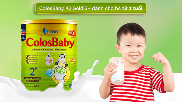 Miễn dịch - Sữa bột ColosBaby IQ Gold 2+ (sữa non) hương vani 800g (từ 2 tuổi)