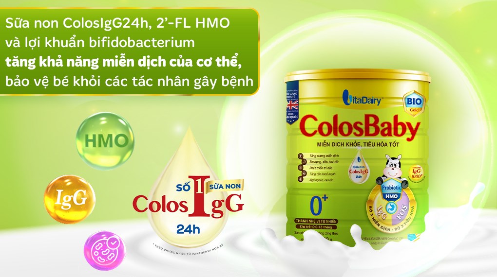 Sữa bột ColosBaby Bio Gold 0+ (sữa non) hương vani 800g (0 - 12 tháng)