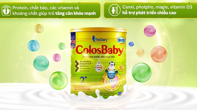 Chiều cao - Sữa bột ColosBaby Bio Gold 2+ (sữa non) hương vani 800g (từ 2 tuổi)
