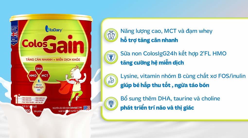 Sữa bột Colos Gain 1+ (sữa non)-1