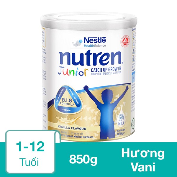 Sữa Bột Nutren Junior Hương Vani 850G (1 - 12 Tuổi)