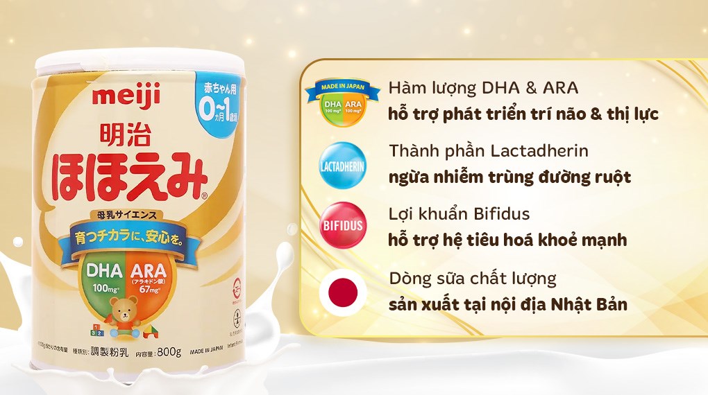 Sữa bột nội địa Nhật Meiji Hohoemi Milk-1