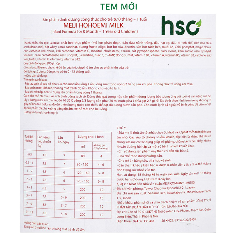 Sữa bột nội địa Nhật Meiji Hohoemi Milk hồng 800g (0 - 12 tháng) 27