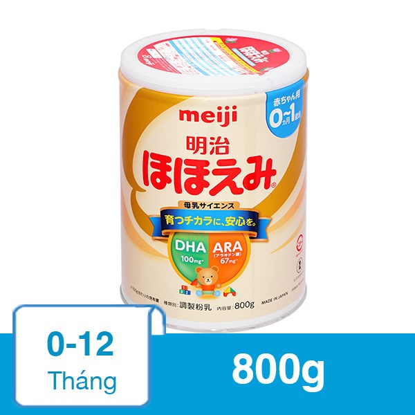 Sữa bột nội địa Nhật Meiji Hohoemi Milk 800g (0 – 12 tháng)